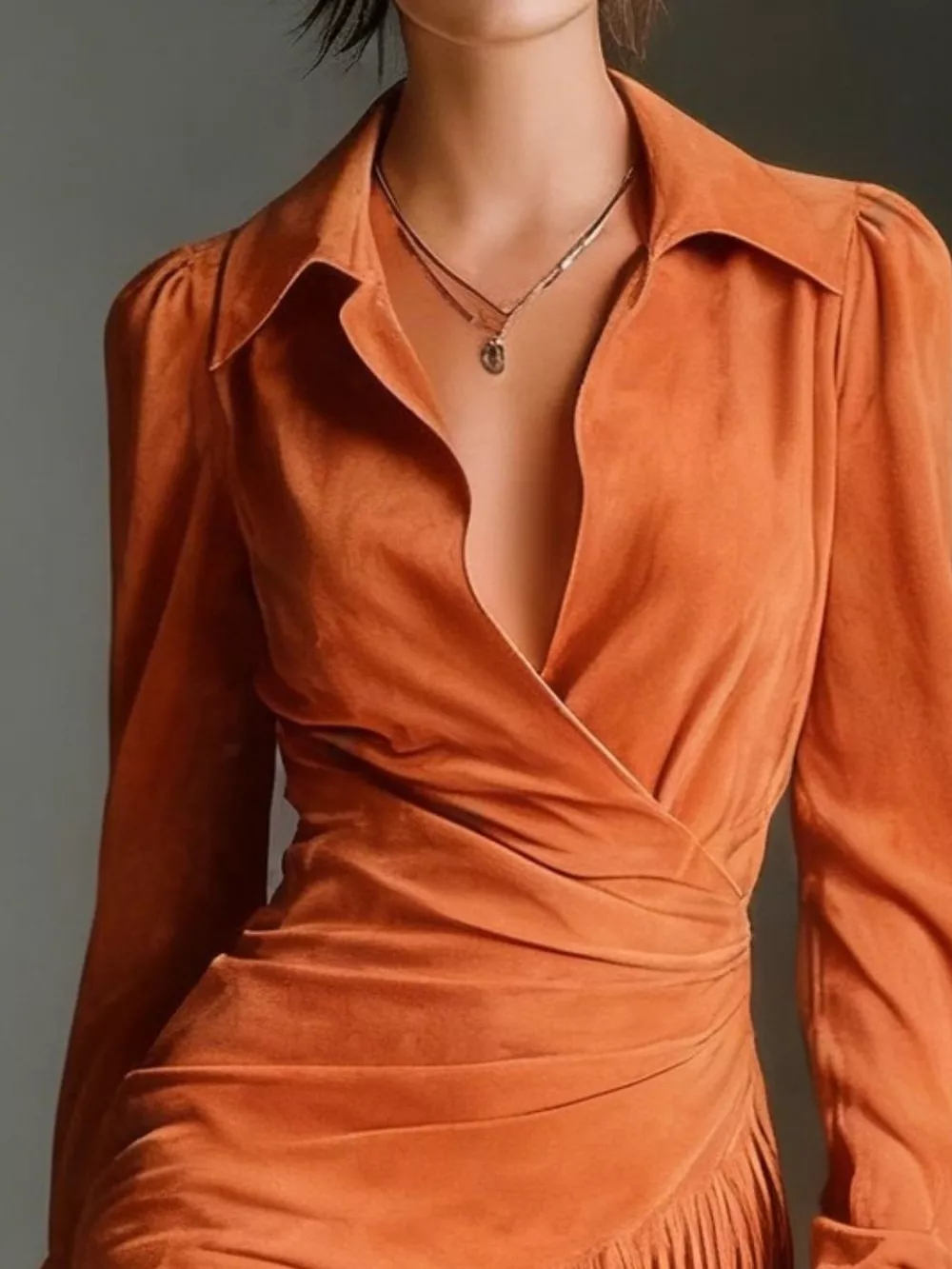 Fringed Long Sleeve Mini Dress, image 6