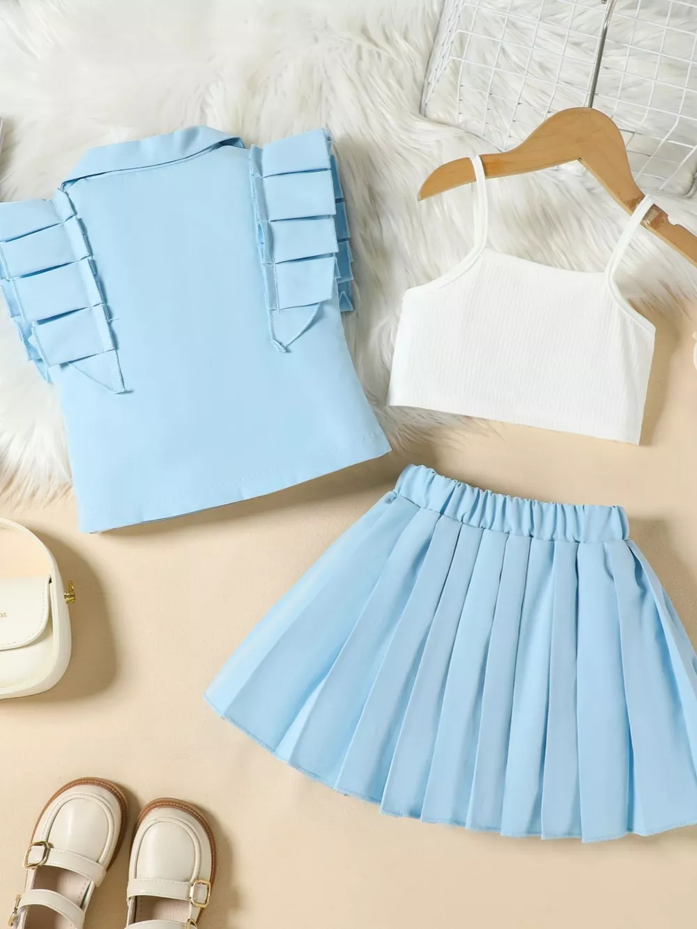 Children's Cami & Button Detail Top & Skirt Set, image 8