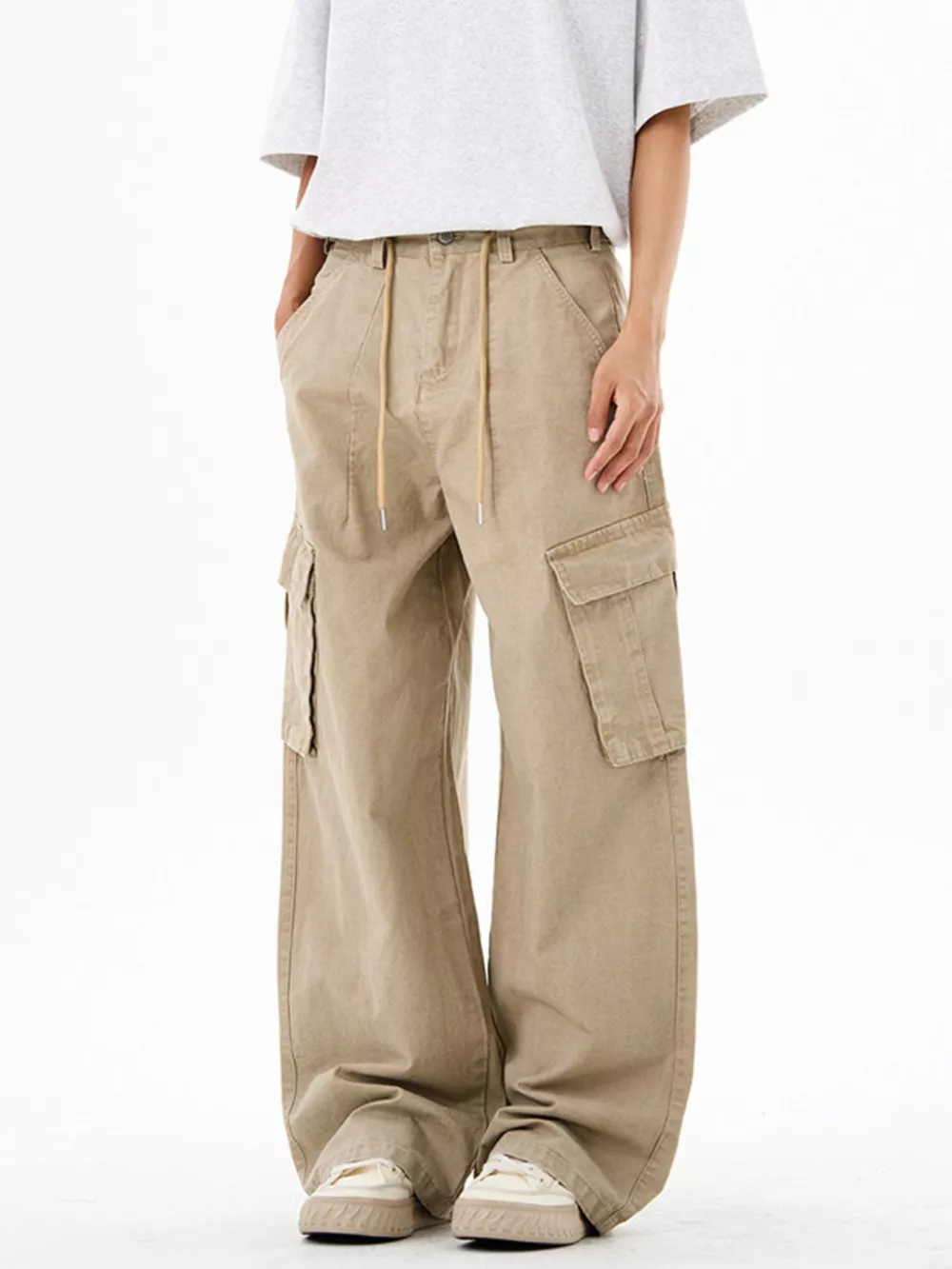Men's Wide Leg Cargo Pants, image 8