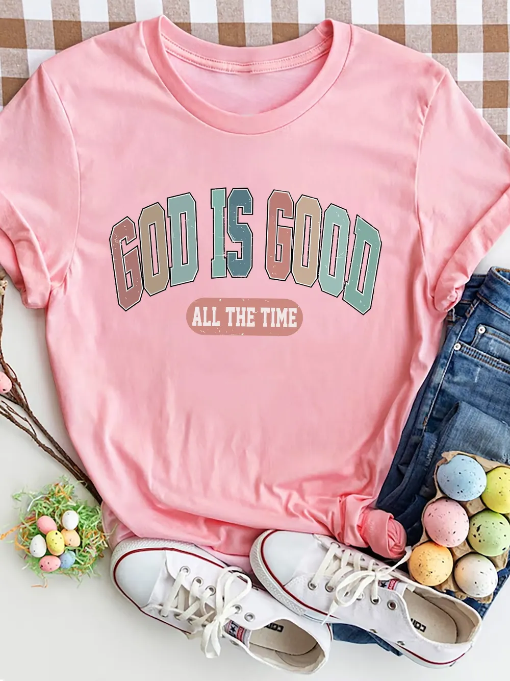 GOD IS GOOD ALL THE TIME Round Neck T-Shirt, image 7