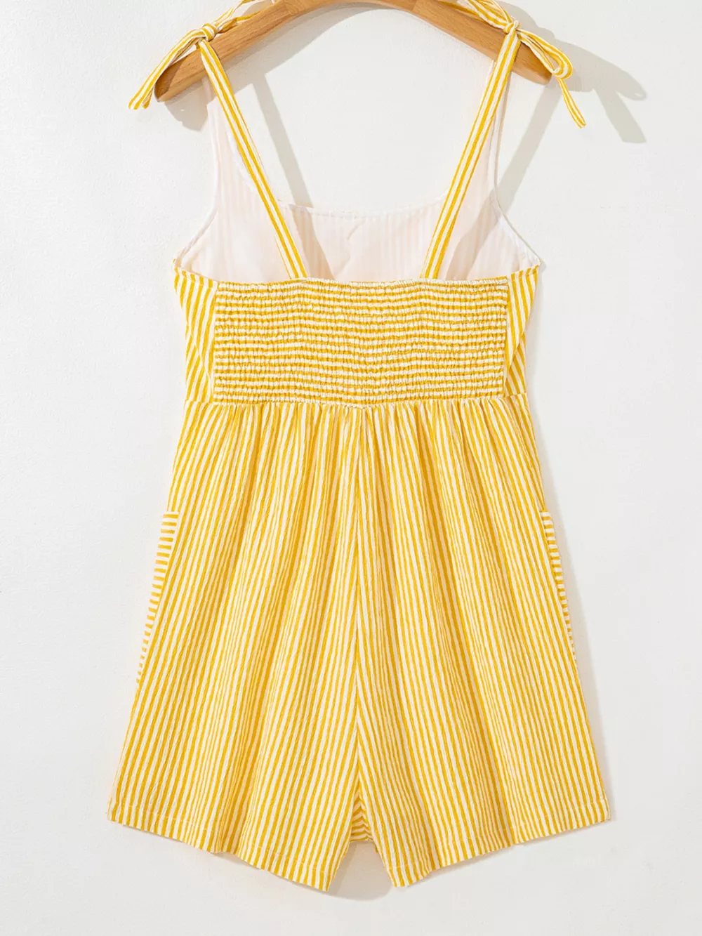 Striped Tie-Shoulder Casual Romper, image 3
