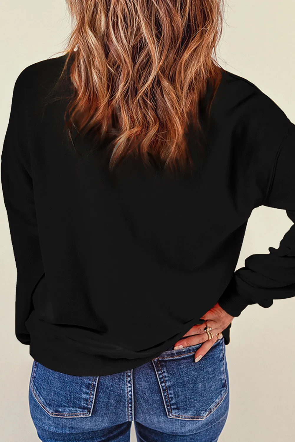 SPOOKY Round Neck Long Sleeve Sweatshirt, image 3