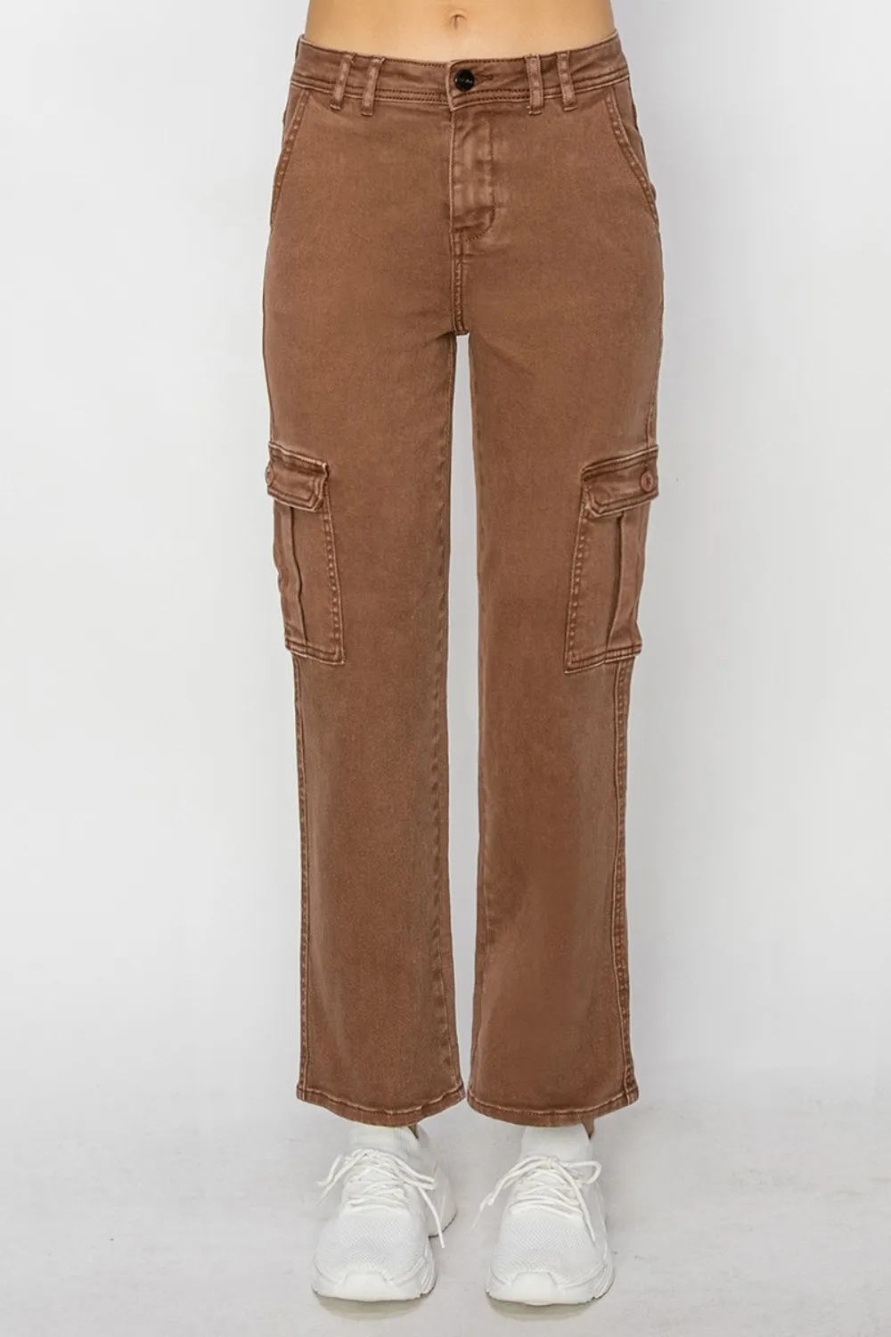 Full Size High Rise Cargo Jeans, image 2