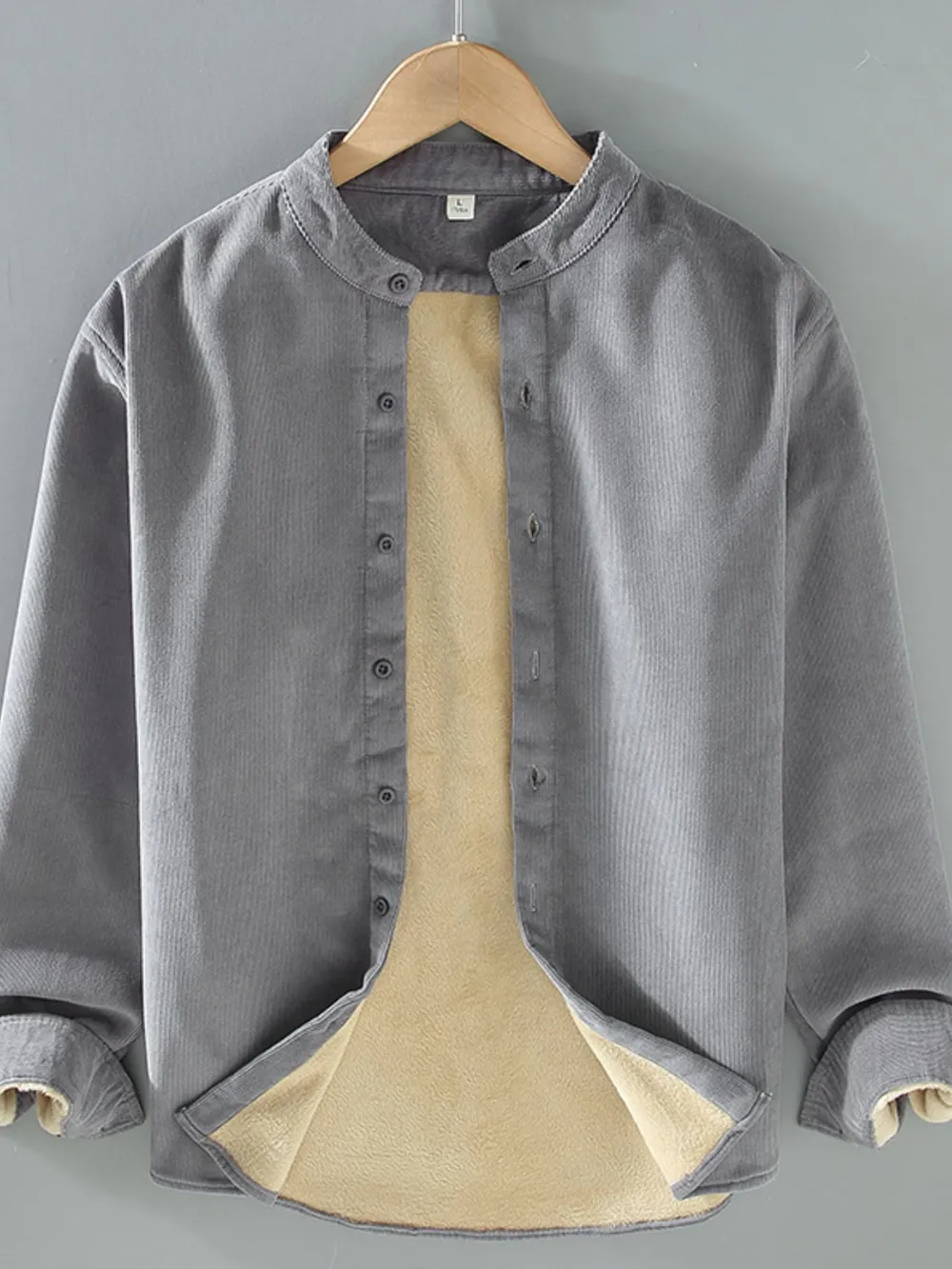 Men's Plus Size Button Up Long Sleeve Jacket, image 2