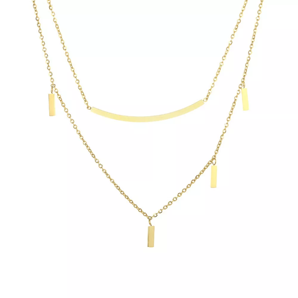 18K Gold-Plated Double Layered Necklace, image 9