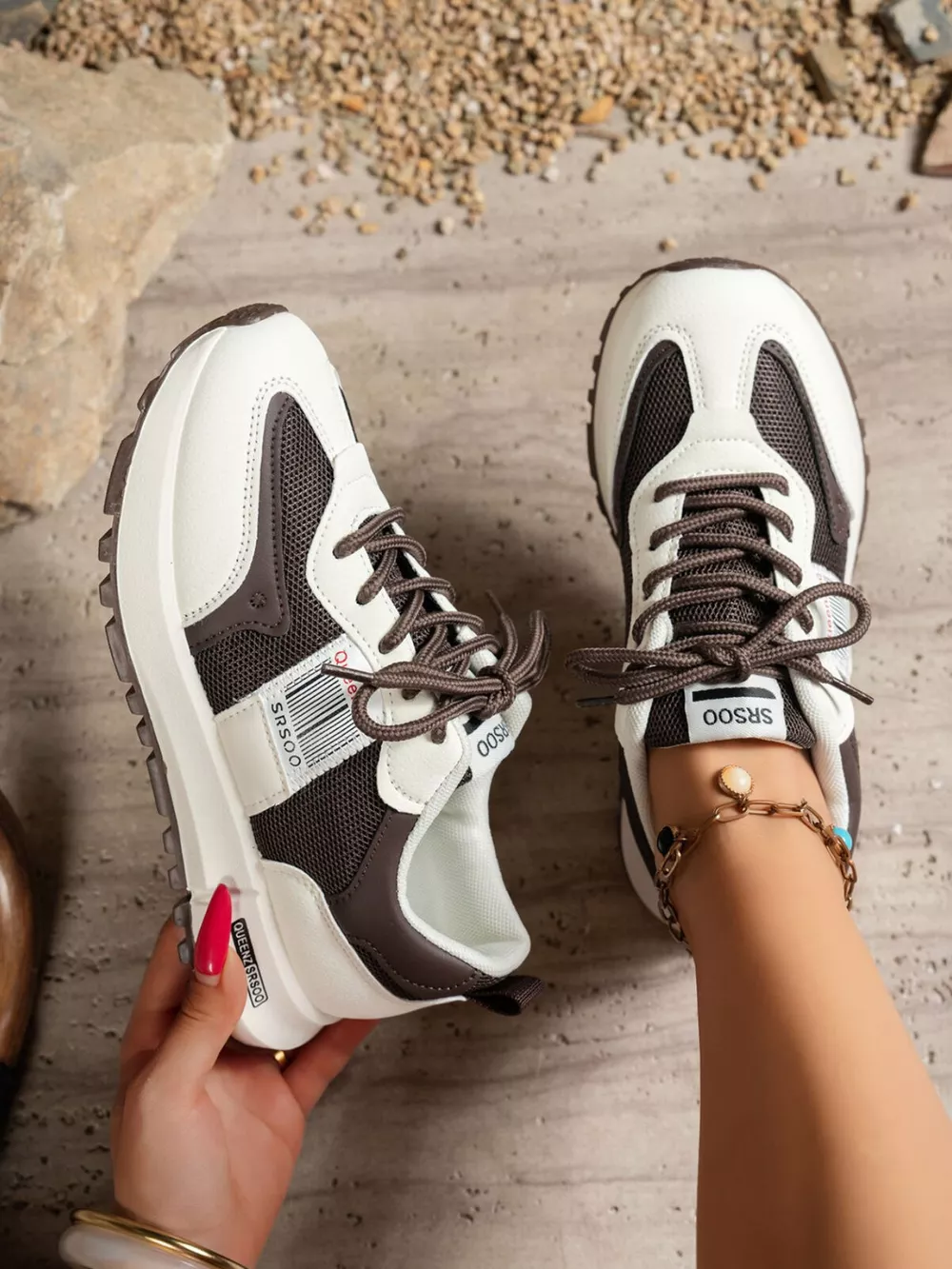 Round Toe Lace Up Sneakers, image 4