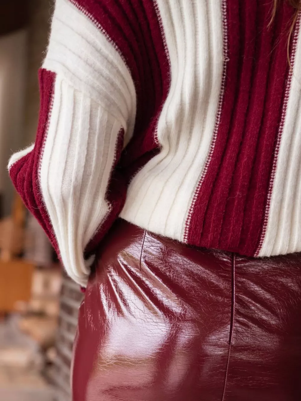 Color Block Ribbed Turtleneck Sweater, image 9