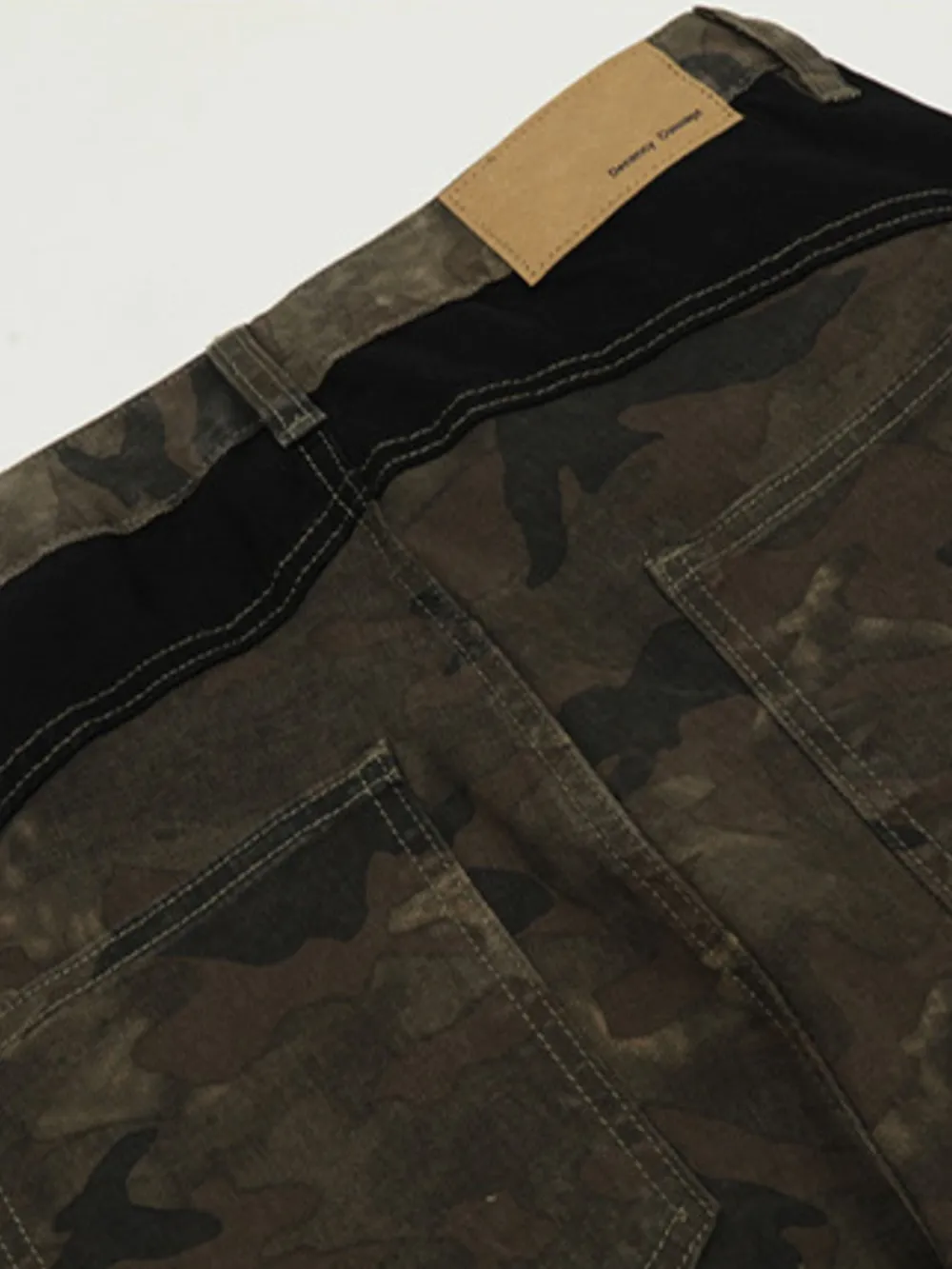 Men's Camo Wide Leg Denim Jeans, image 5