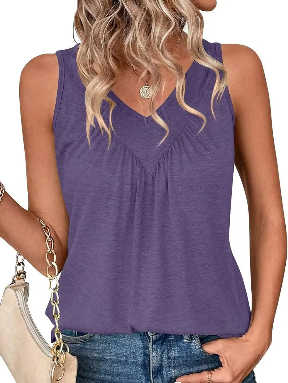 Ruched V-Neck Tank, image 6