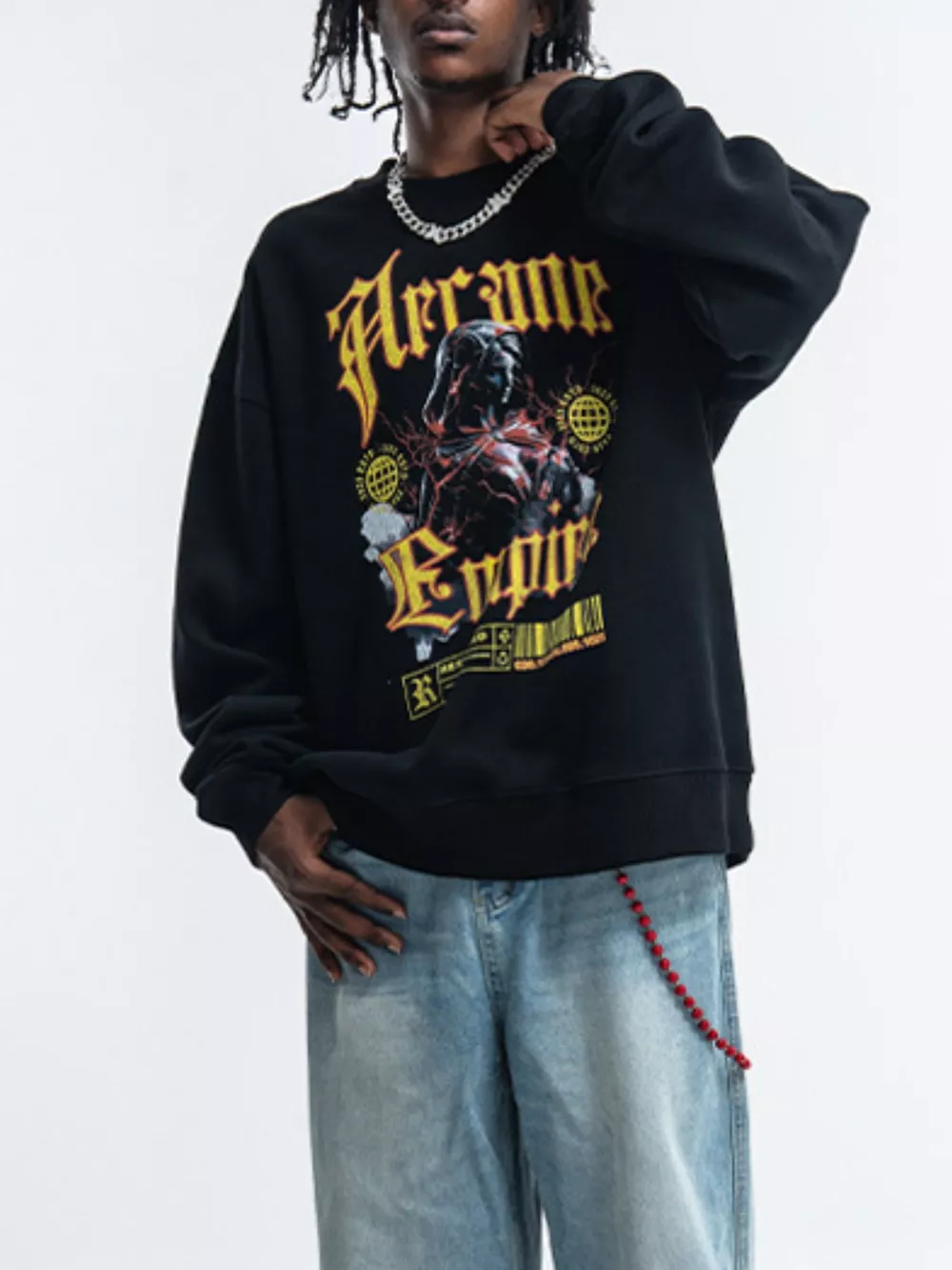 Men's Gothic Graphic Crewneck Sweatshirt