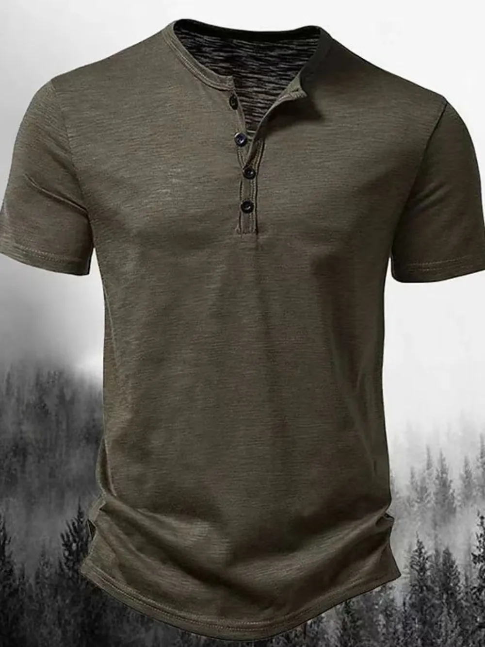 Men's Full Size Button Detail Short Sleeve Polo Plus Size