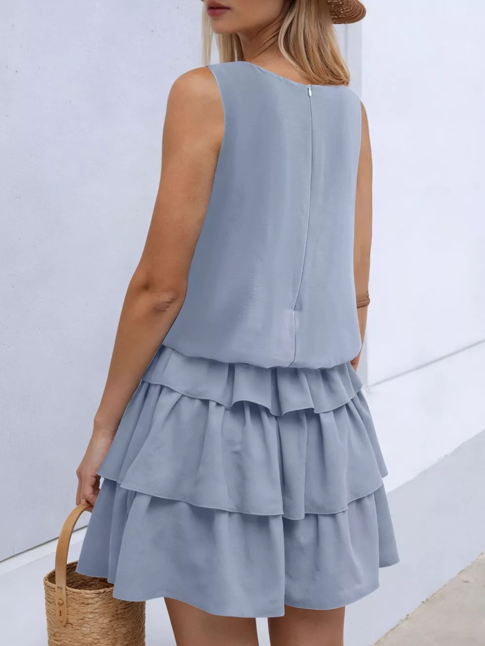 Sleeveless Ruffle Layered Mini Dress, image 5