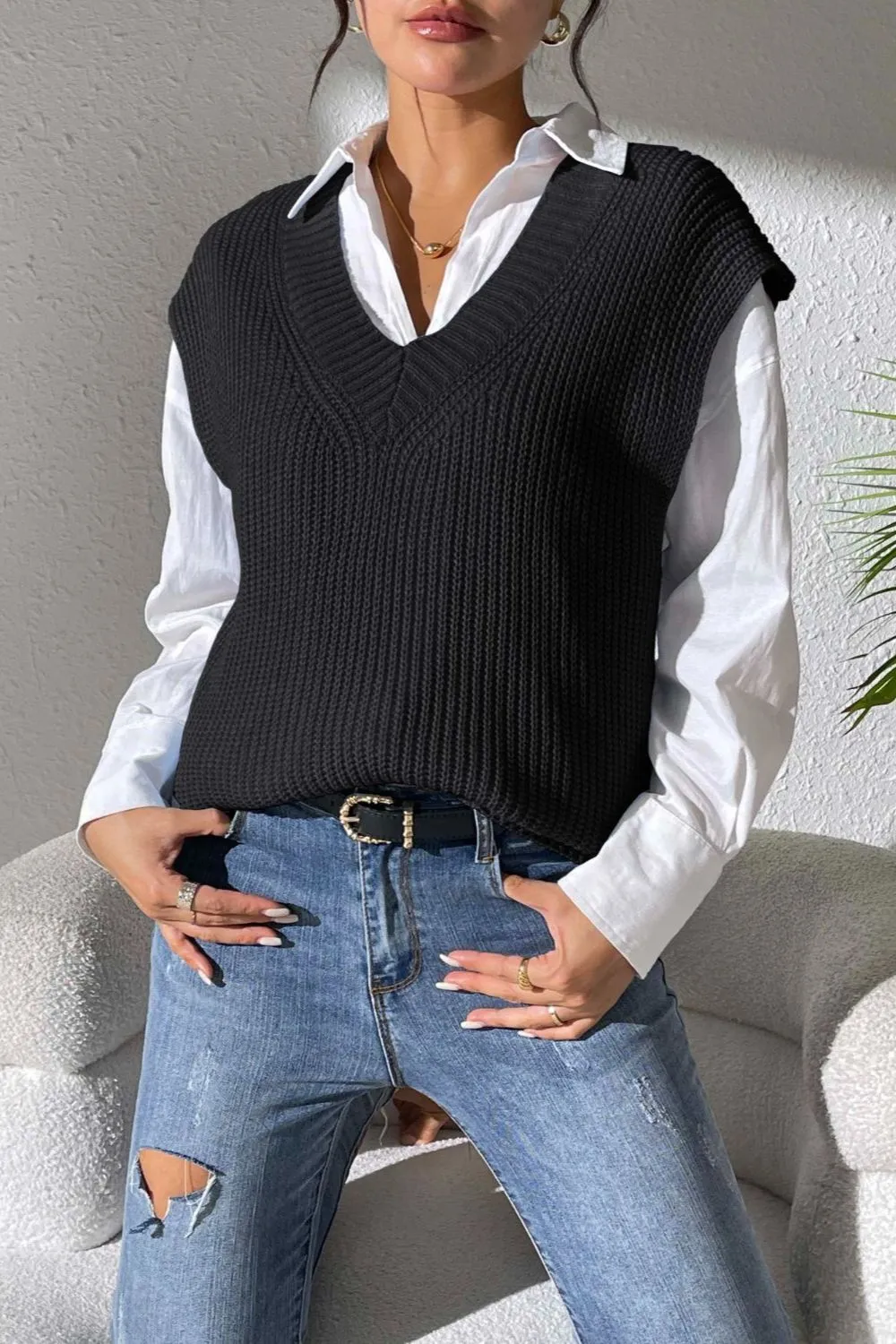 V-Neck Sweater Vest, image 17