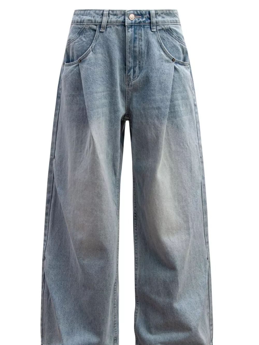 Men's Washed Wide Leg Jeans