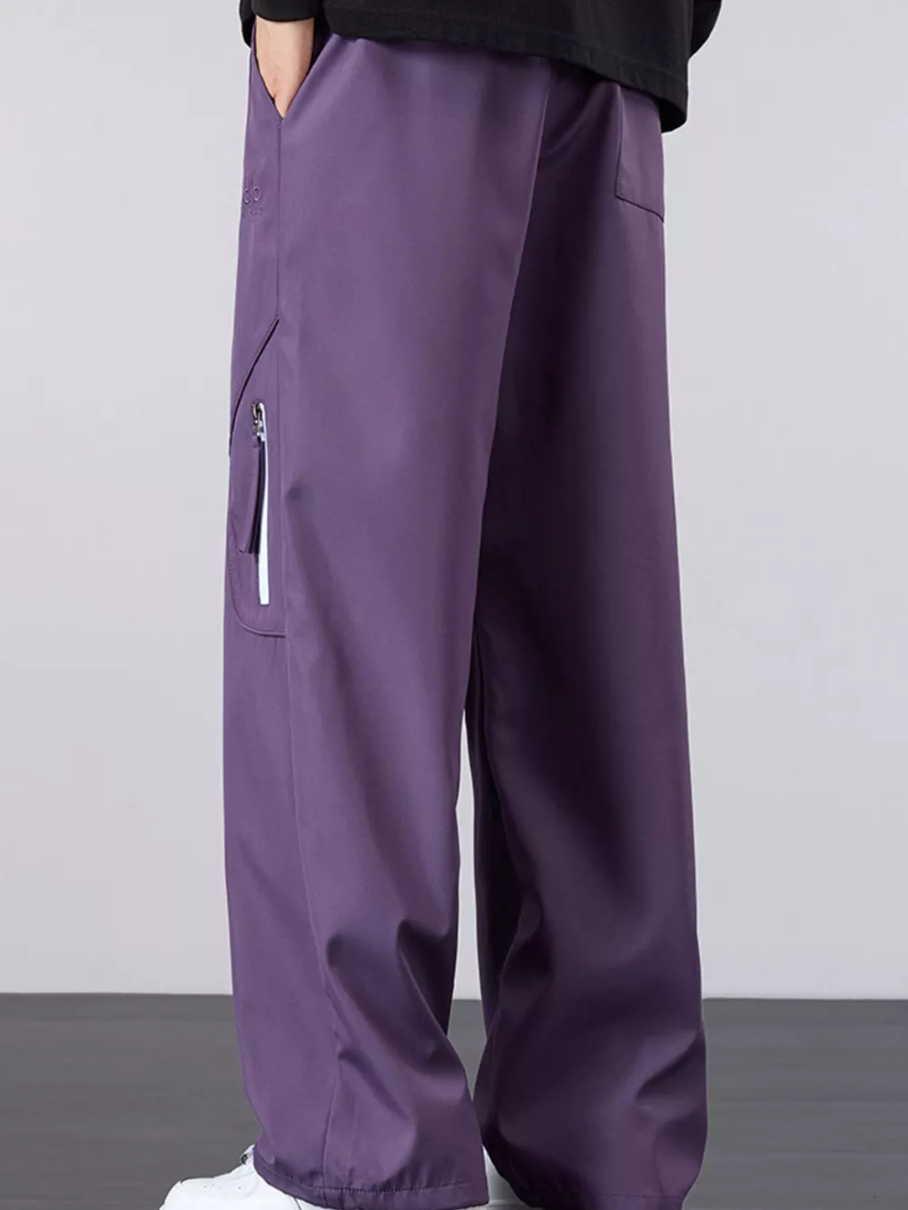 Men's Plus Size Loose Fit Cargo Pants with Zipper Pocket, image 3