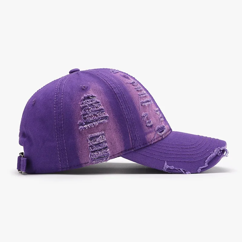 Distressed Adjustable Cotton Baseball Cap, image 8