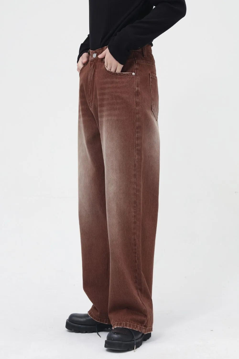 Wide Straight Jeans with Pockets, image 2