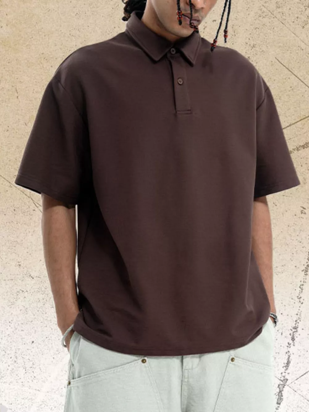 Men's Relaxed Fit Solid Color Polo, image 2