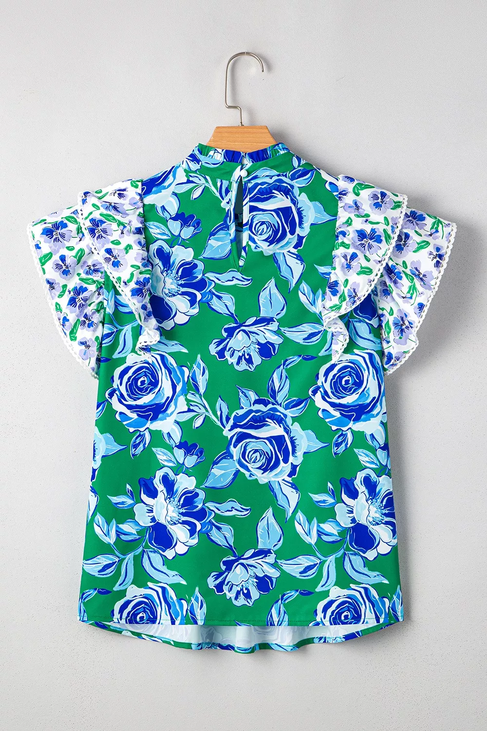 Floral Print Ruffle Sleeve Blouse, image 3
