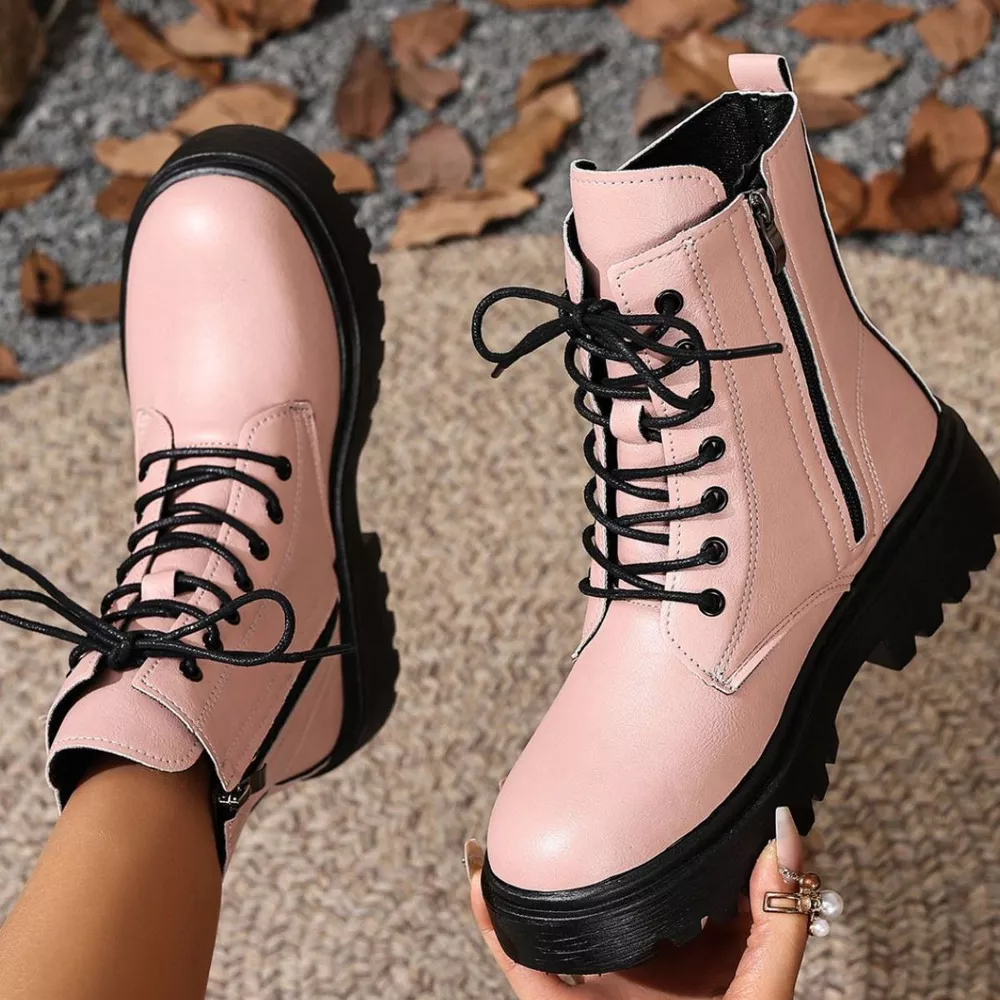Round Toe Block Heels Boots, image 5