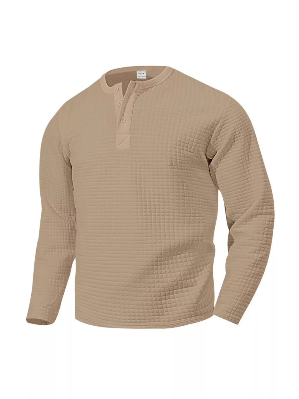 Men's Plus Size Casual Waffle Knit Henley T-Shirt, image 18