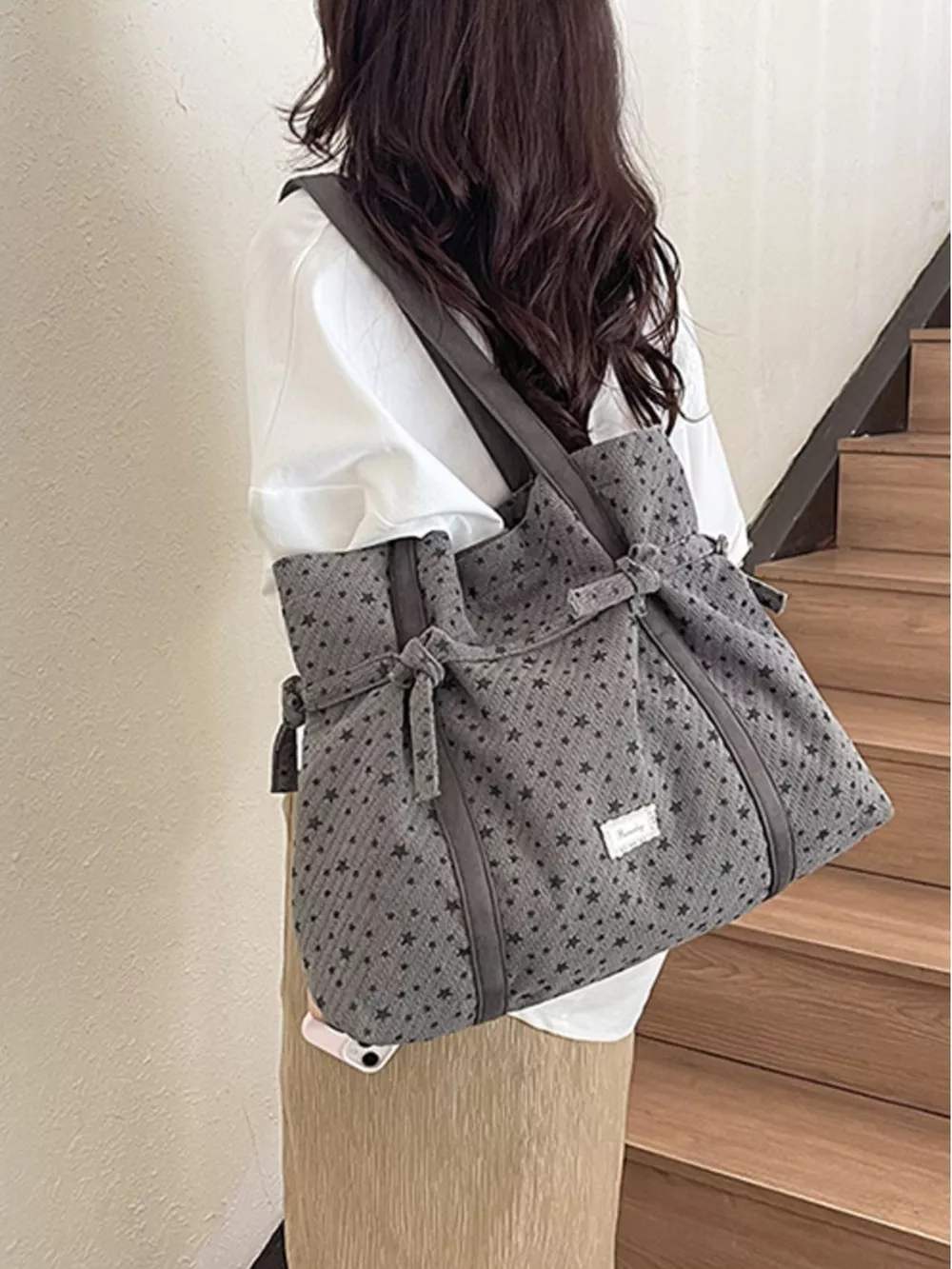 Star-Patterned Casual Shoulder Bag, image 8