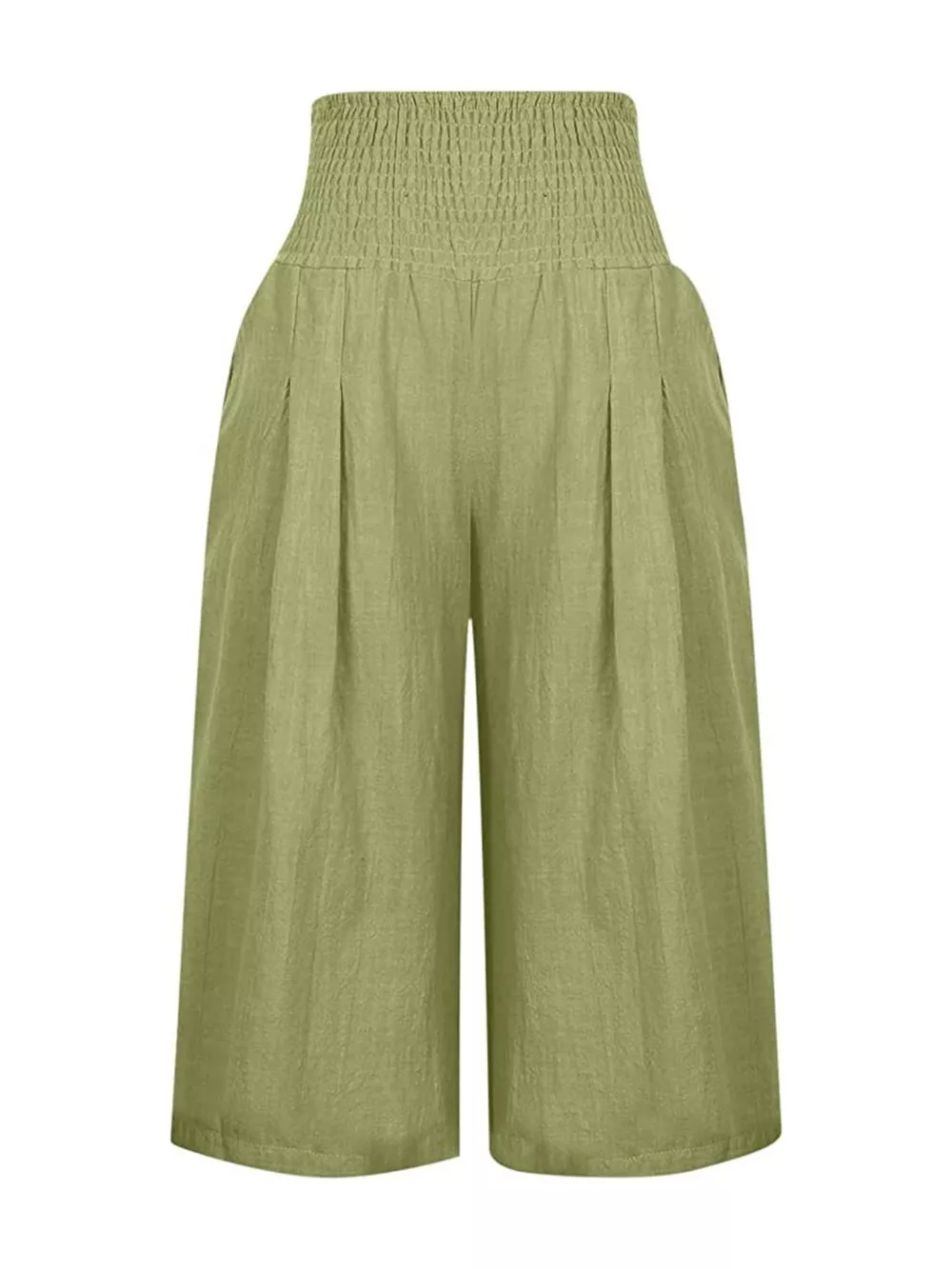 Smocked Wide-Leg Capri Pants, image 20