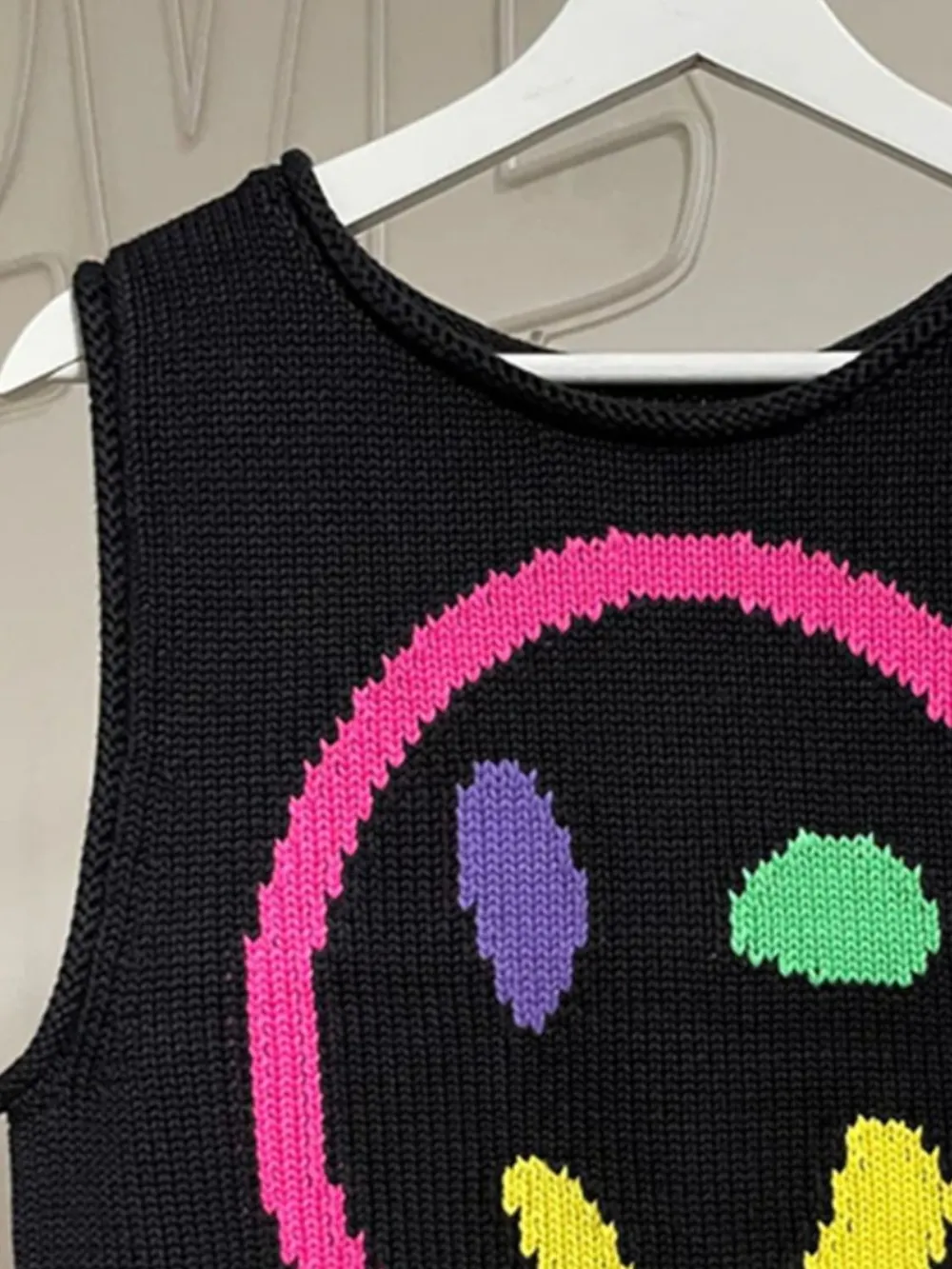 Smiley Round Neck Sweater Vest, image 7