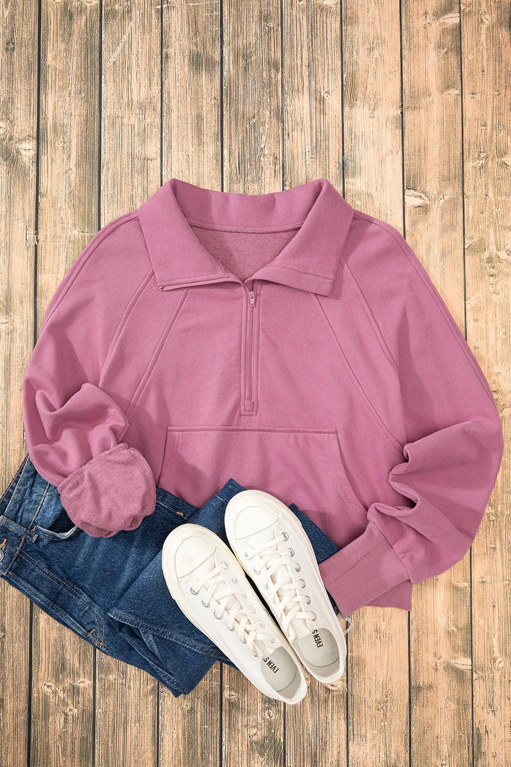 Half Zip Long Sleeve Sweatshirt, image 9