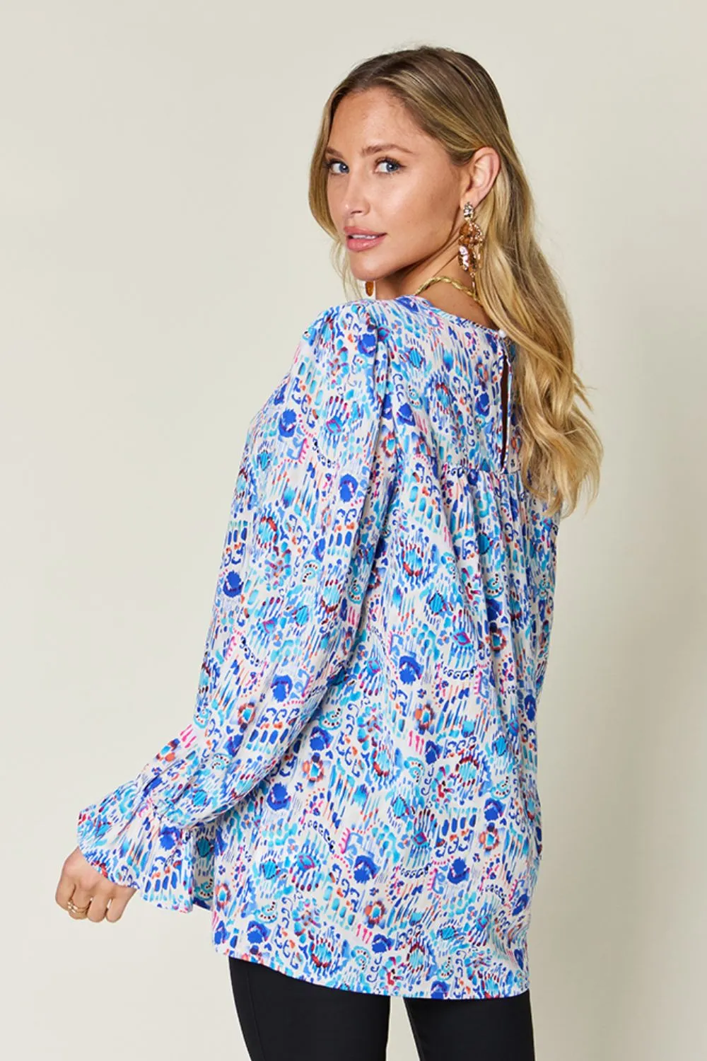 Full Size Printed Flounce Sleeve Blouse, image 3