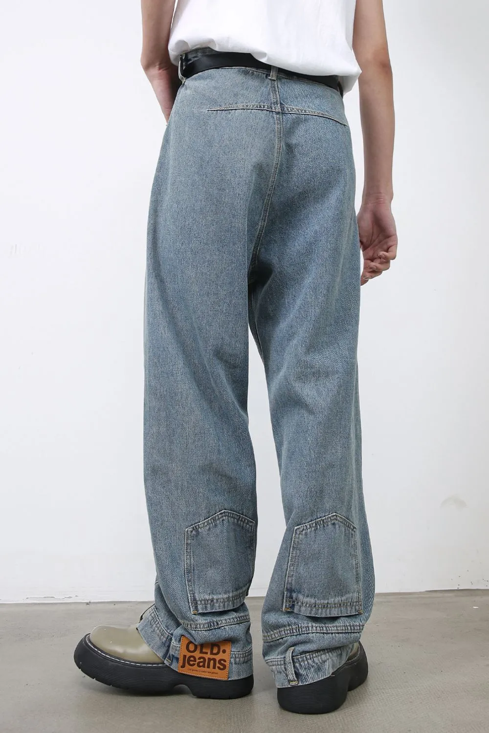 Men's Washed Loose Jeans with Pockets, image 2