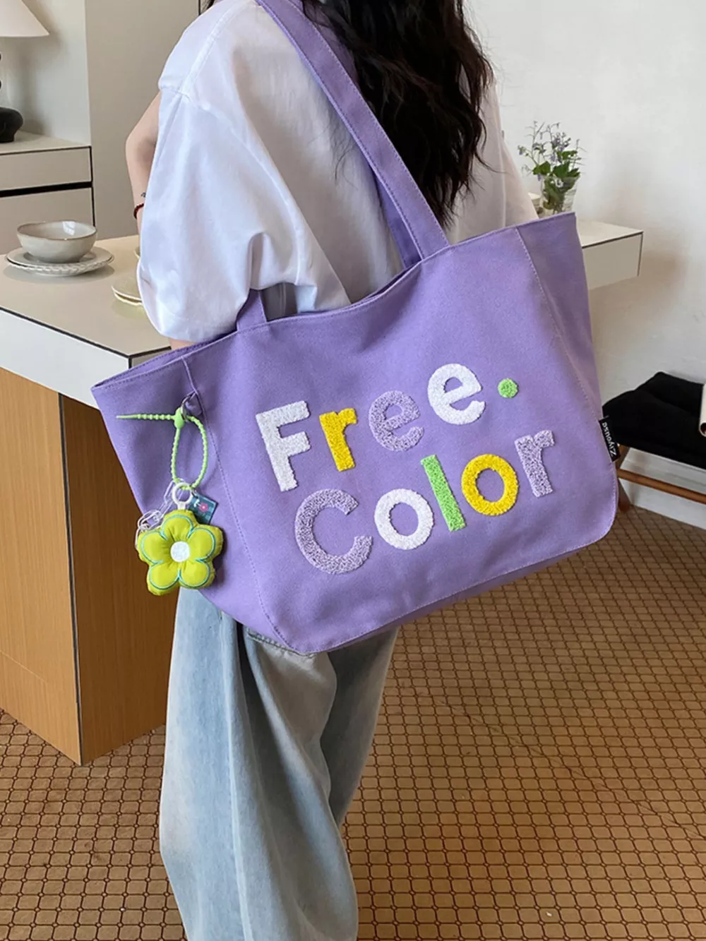 Letter Canvas Shoulder Bag, image 6