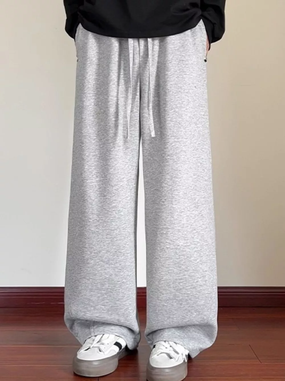 Men's Plus Size Drawstring Wide Leg Pants, image 6