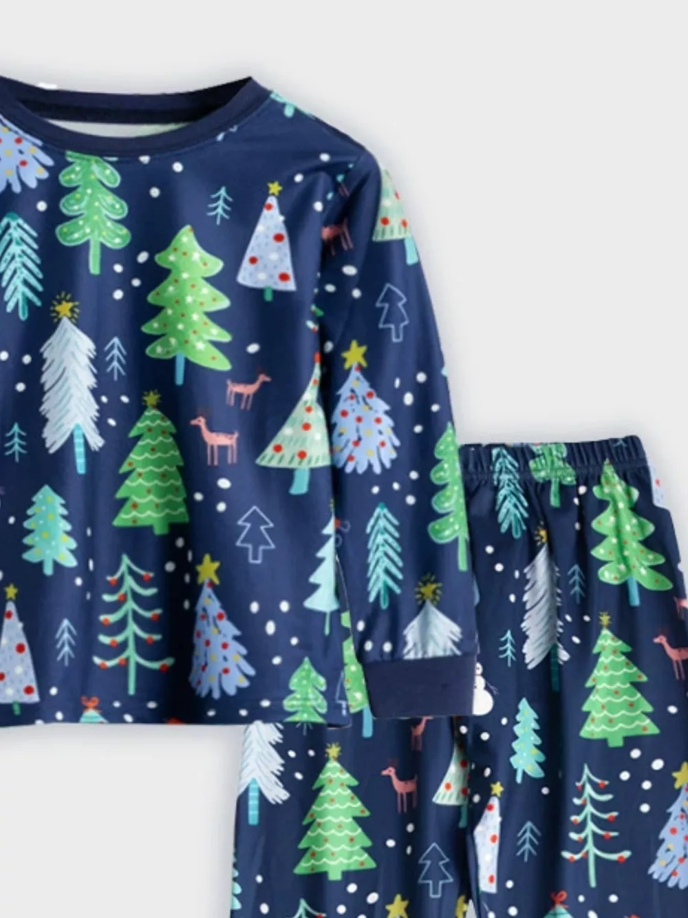Children's Christmas Tree Print Pajama Set, image 2