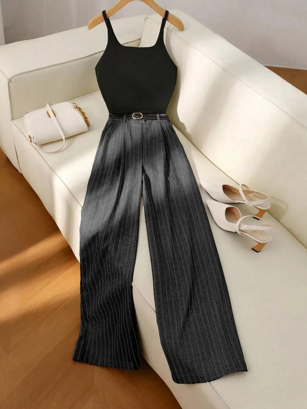 Sleeveless Top and Wide-Leg Pants Set, image 7
