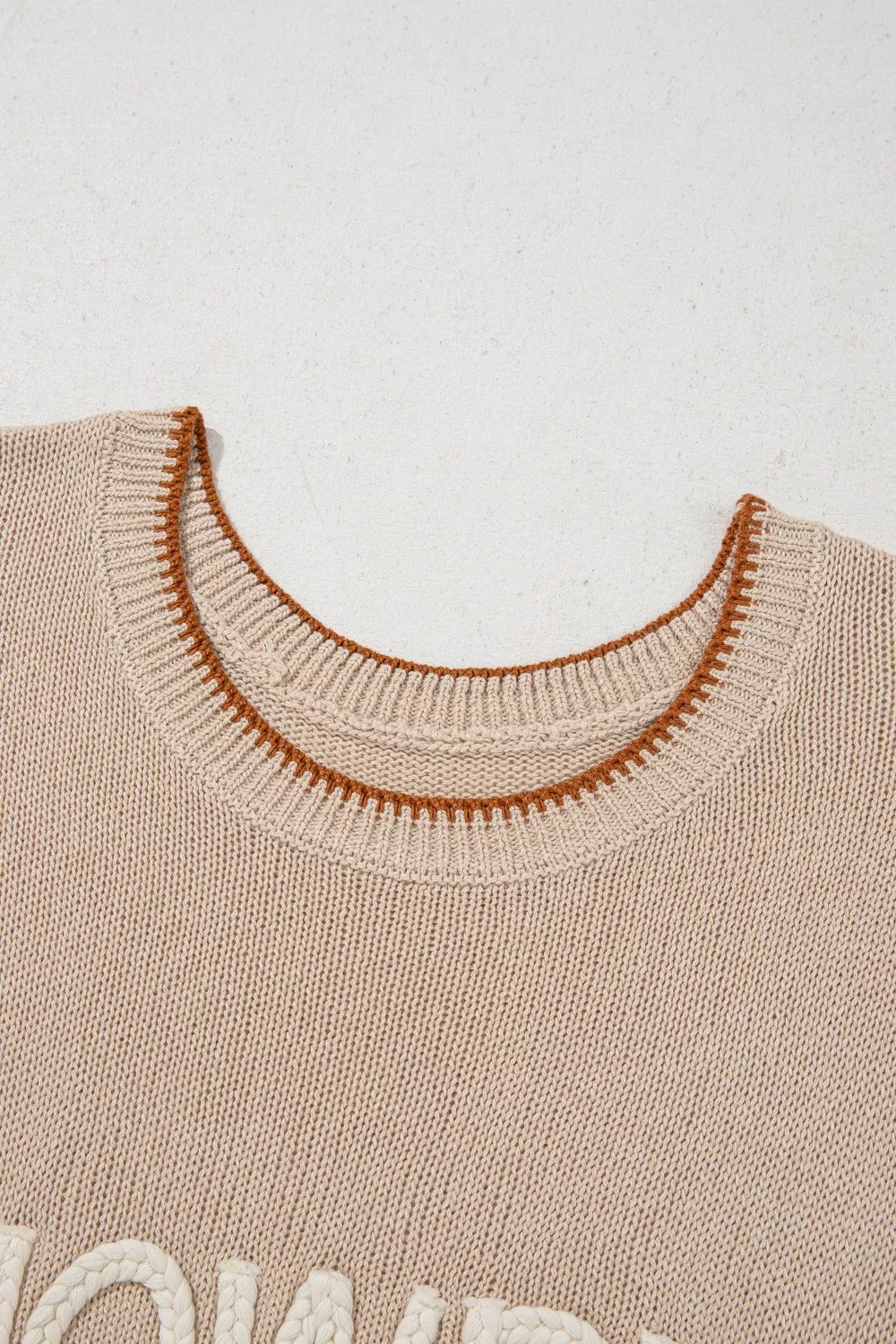 Contrast Trim Knit HOWDY Western Sweater Vest, image 6