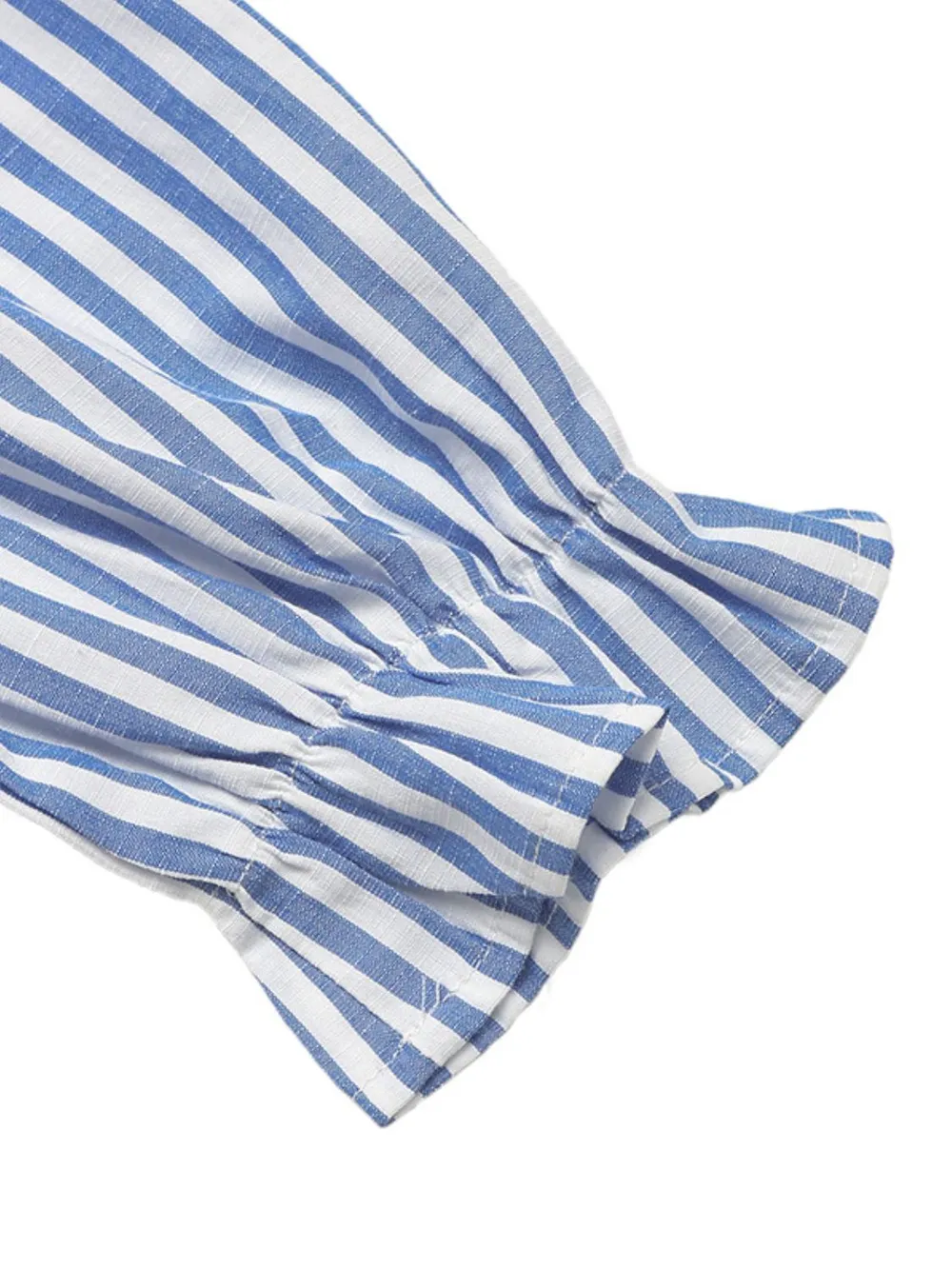 Striped Half Sleeve Mini Shirt Dress, image 3