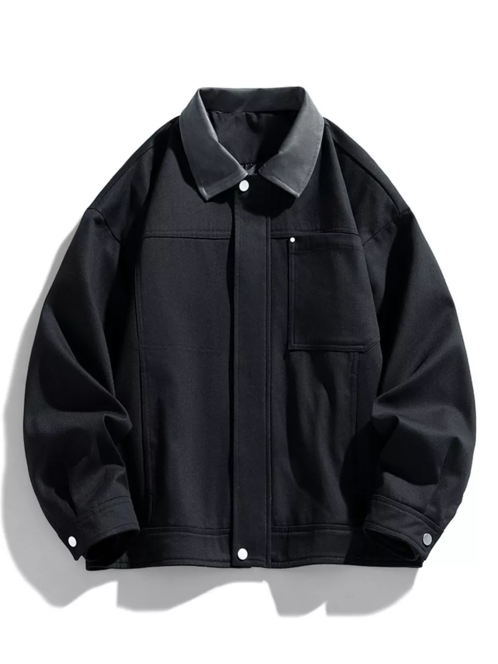 Men's Plus Size Snap Down Long Sleeve Jacket, image 13