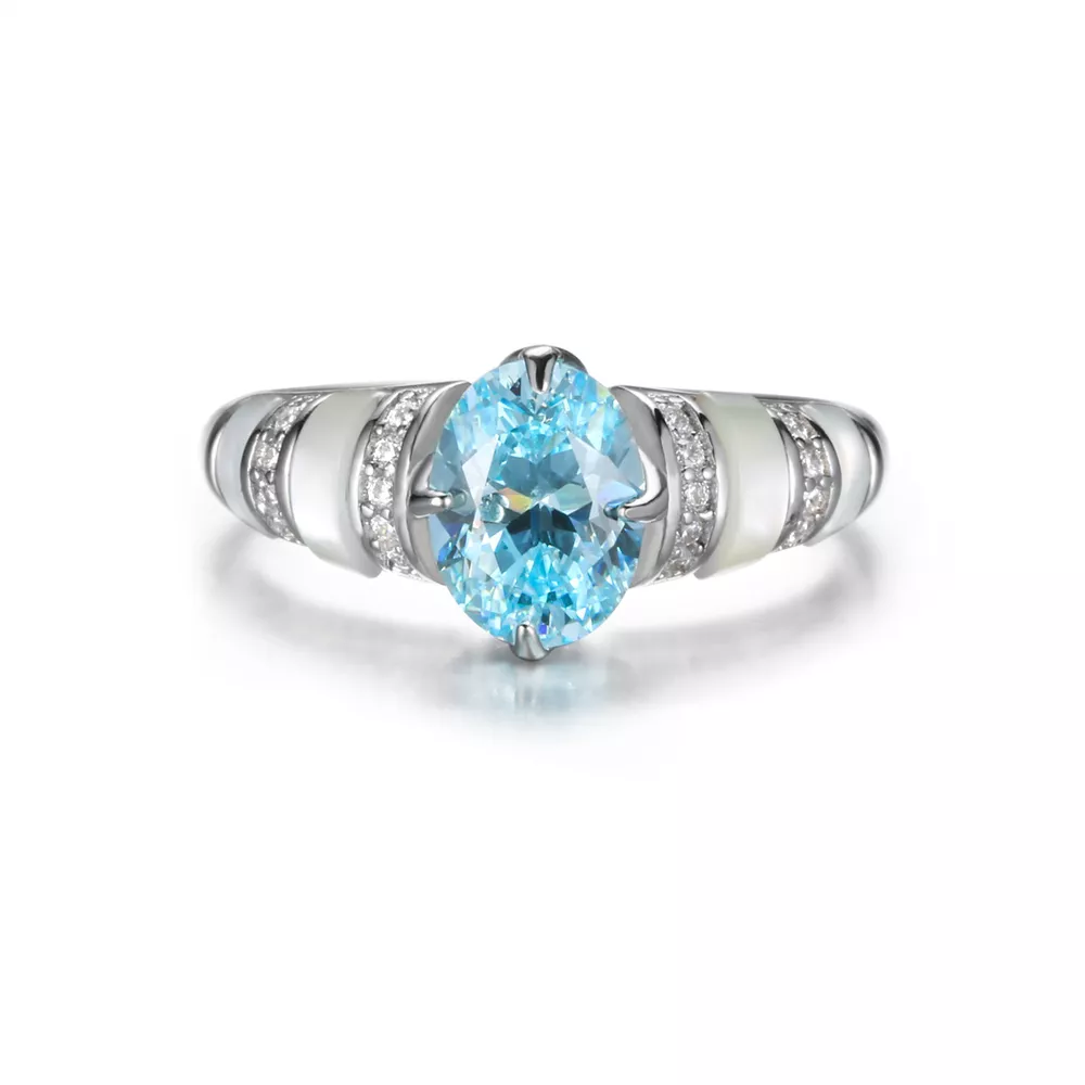 925 Sterling Silver Zircon Geometric Ring, image 7