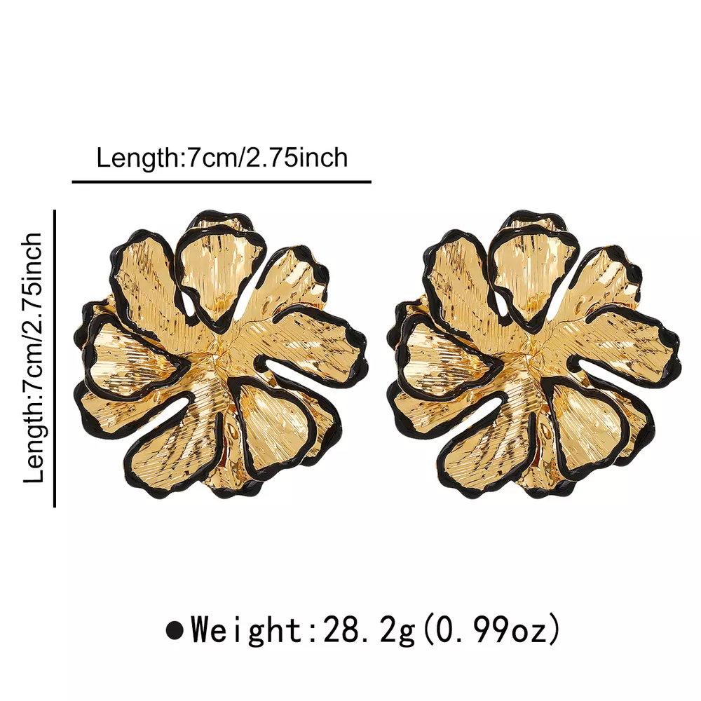 18K Gold-Plated Flower Stud Earrings, image 4