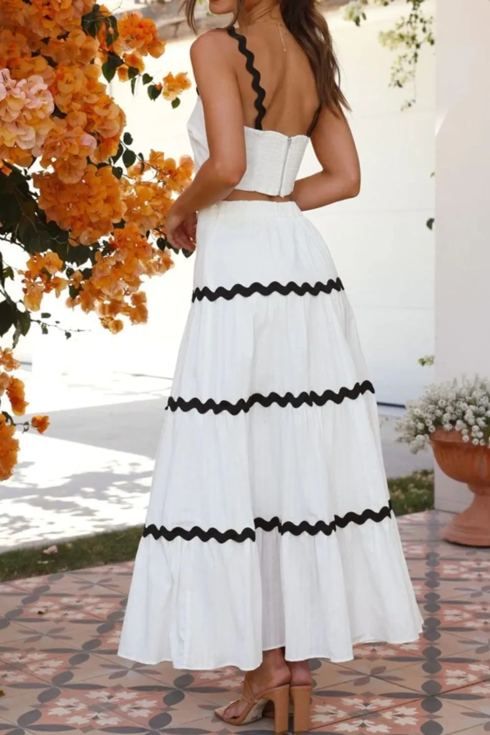 Contrast Trim Cami and Skirt Set, image 4