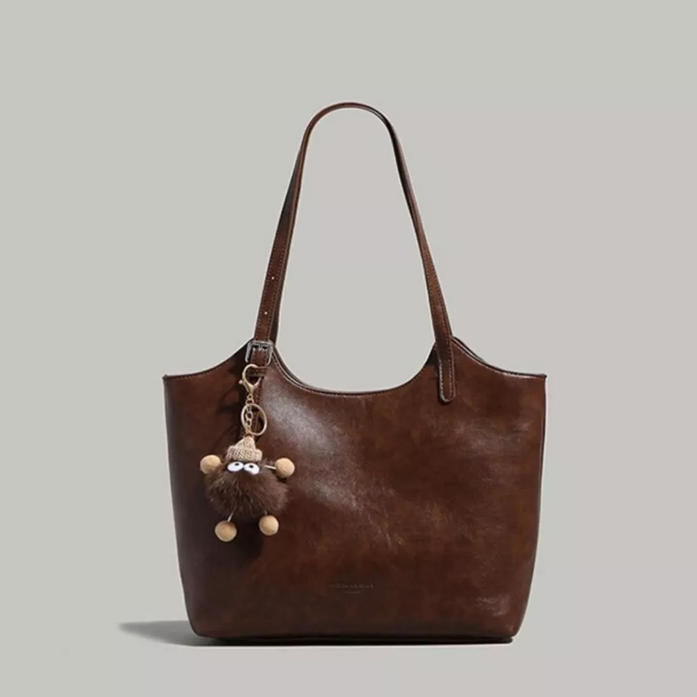 Leather Tote Bag with Charm, image 3