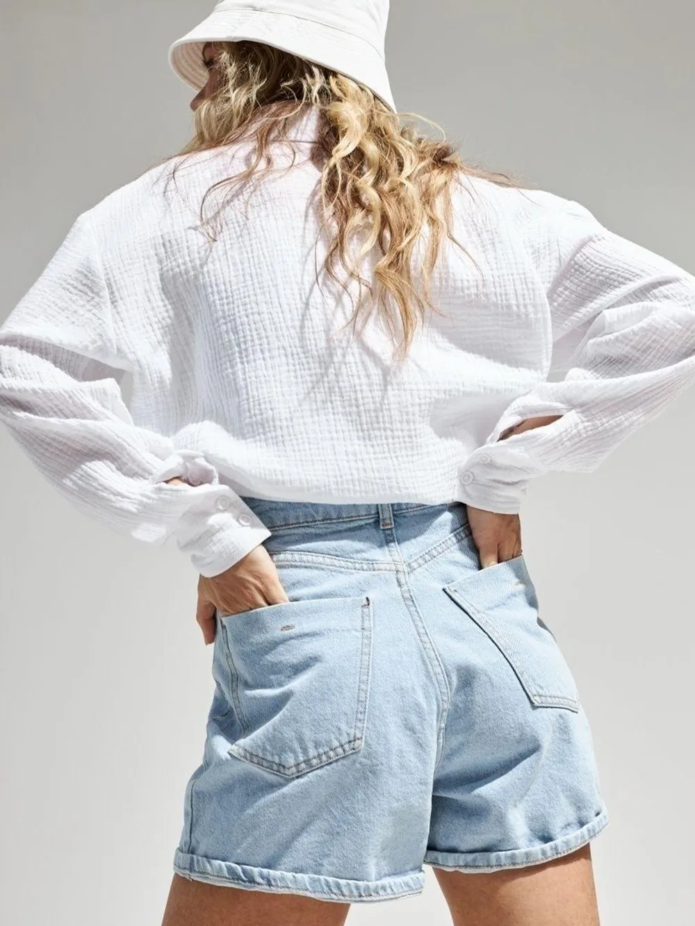 Textured Collared Neck Long Sleeve Shirt, image 3