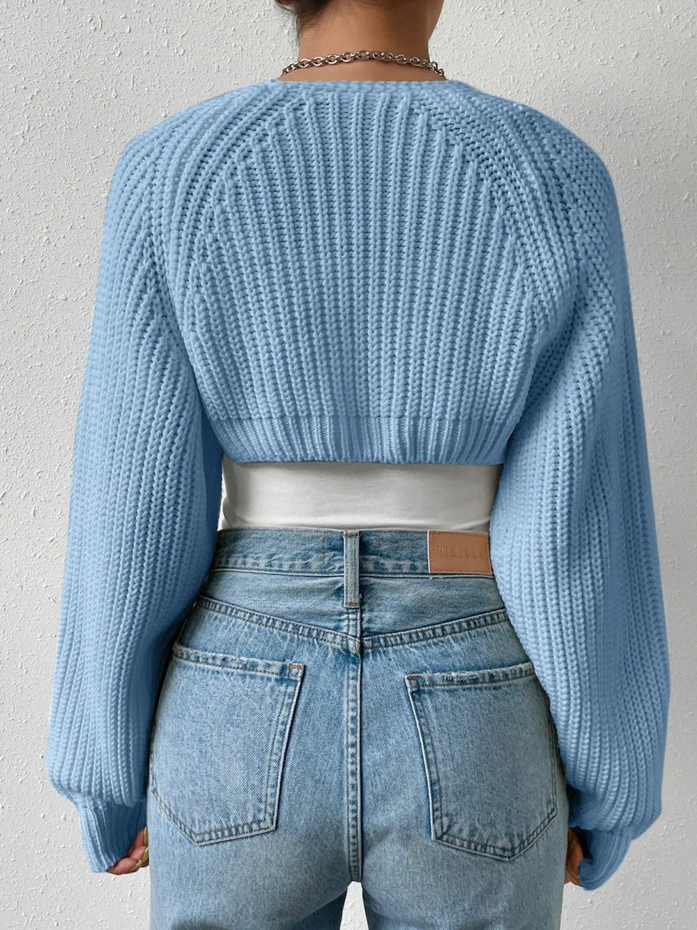 Open Front Long Sleeve Cropped Cardigan, image 6