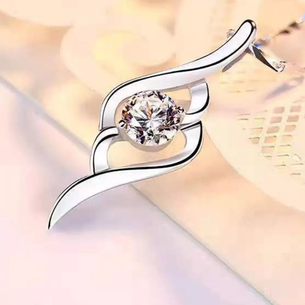1 Carat Moissanite 925 Sterling Silver Pendant Necklace, image 3