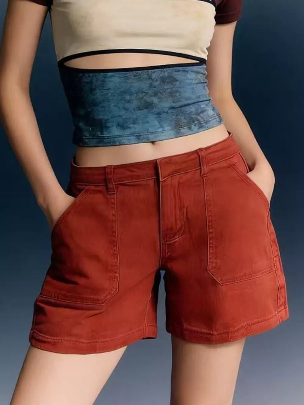 Pocketed Denim Shorts, image 5