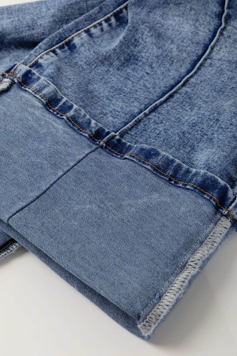 High-Waisted Wide-Leg Cuffed Jeans, image 3