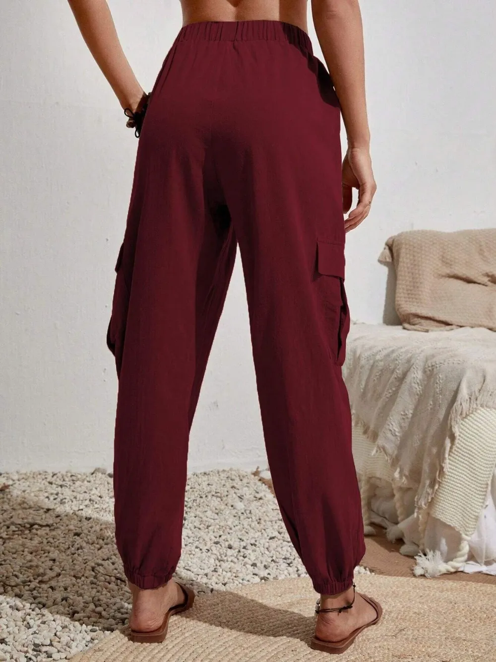 Drawstring Joggers with Cargo Pockets, image 9