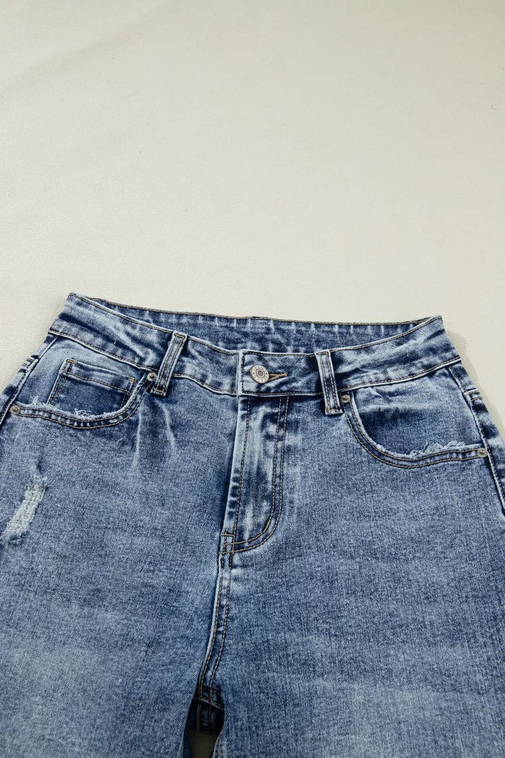 Cuffed Straight Loose Jeans, image 8