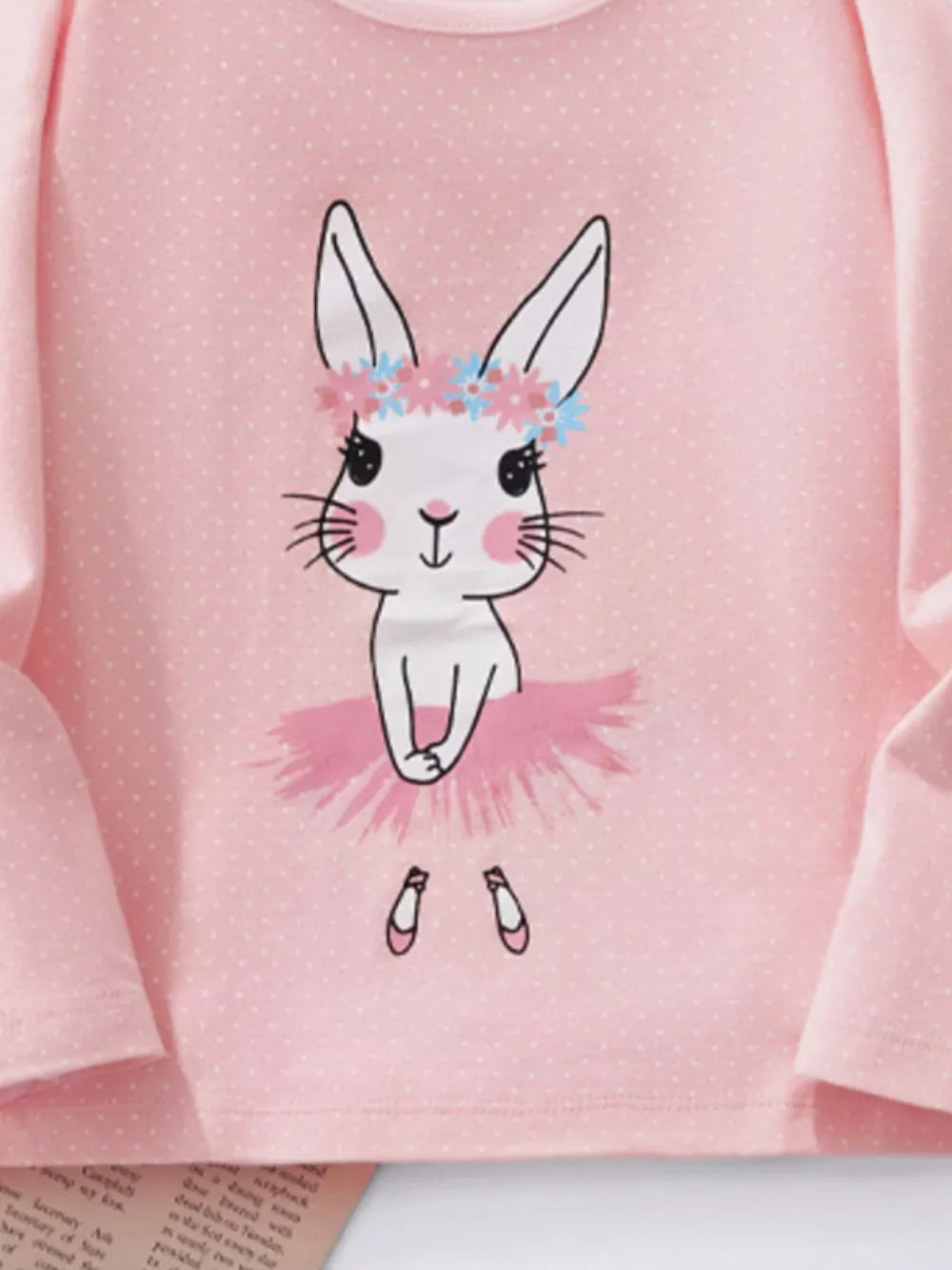 Children's Bunny Ballerina Graphic Long Sleeve T-Shirt, image 4